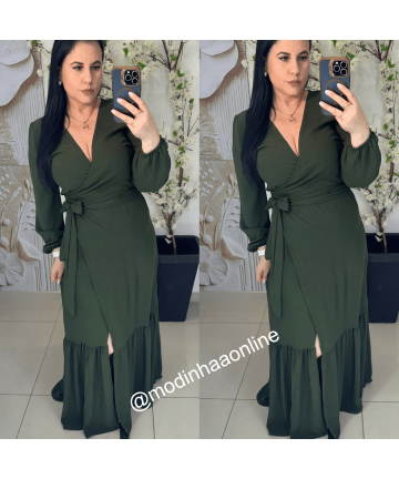 Vestido Envelope Rafaela Verde Militar Vestido Envelope Rafaela Verde Militar